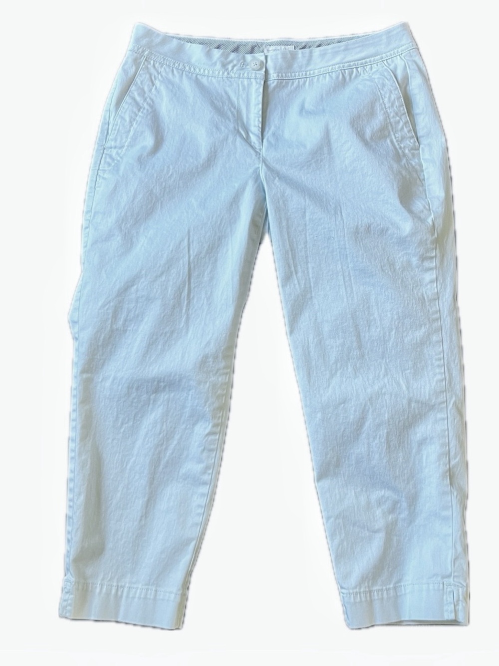 J. JILL Live-in Chino Cropped Pants Pale Aqua Blue Size 6P Coastal Prep